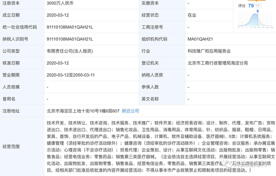 百度新成立百度健康 经营消毒用品、医疗器械销售